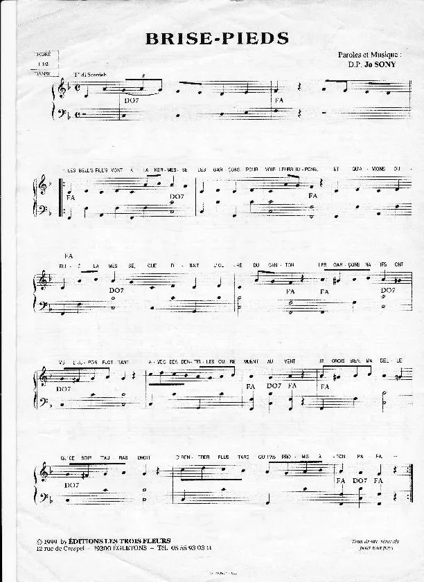 télécharger la partition d'accordéon Brise Pieds (Scottish) au format PDF