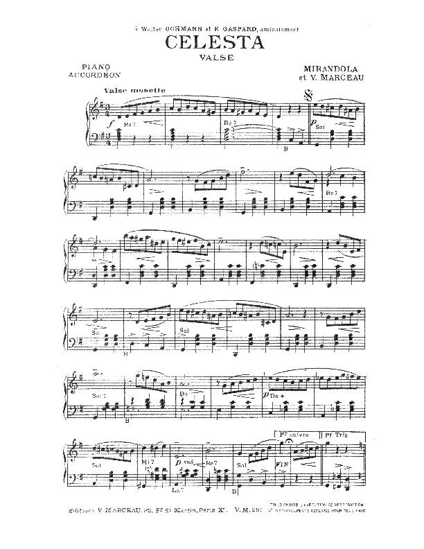 télécharger la partition d'accordéon Célesta (Valse Musette) au format PDF