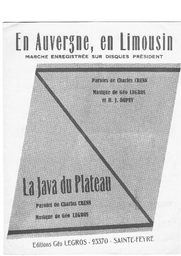 télécharger la partition d'accordéon La java du plateau au format PDF