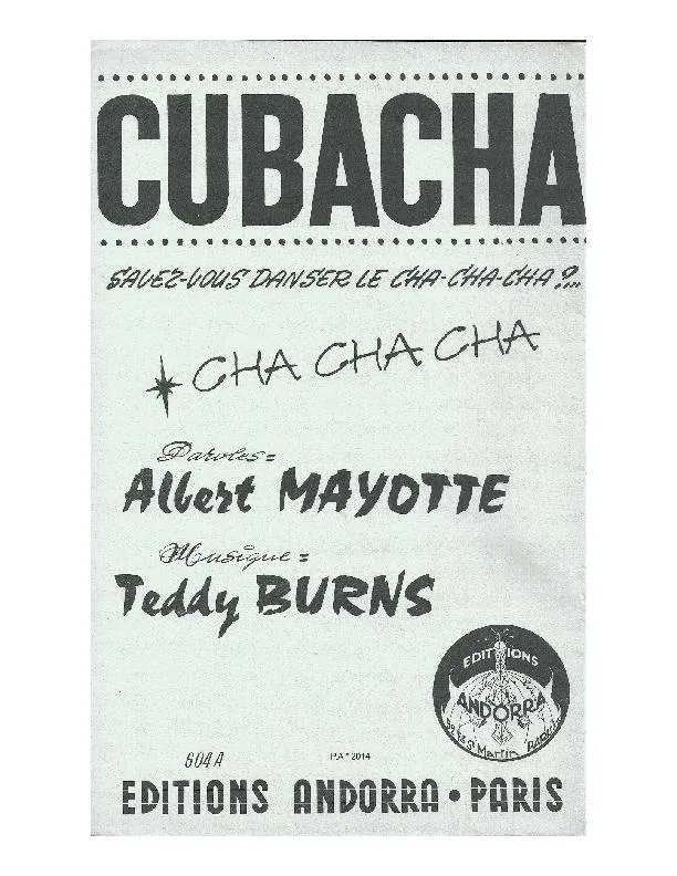 télécharger la partition d'accordéon Cubacha (Savez vous danser le Cha Cha Cha) (Orchestration Complète) au format PDF