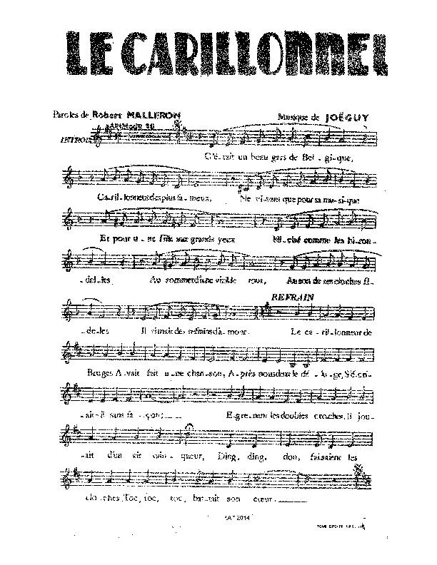 télécharger la partition d'accordéon Le carillonneur de Bruges au format PDF