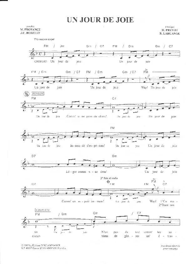 télécharger la partition d'accordéon Un jour de joie (Madison Gospel) au format PDF