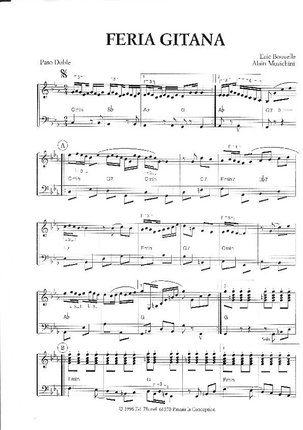 télécharger la partition d'accordéon Feria Gitana (Paso Doble) au format PDF