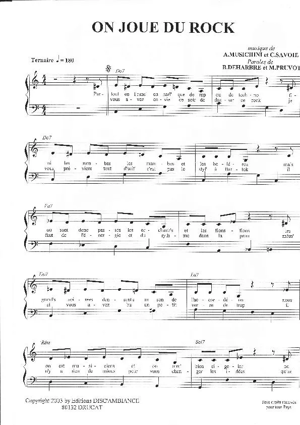 télécharger la partition d'accordéon On joue du Rock au format PDF