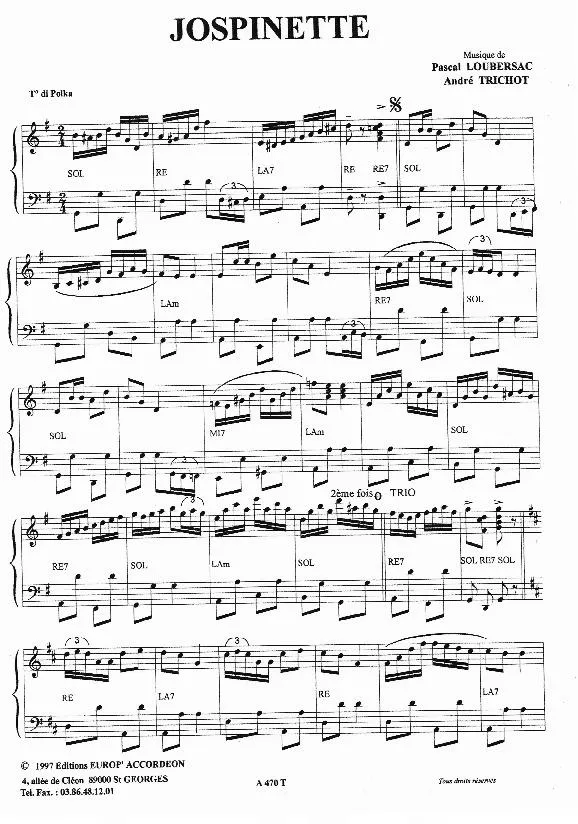 télécharger la partition d'accordéon Jospinette (Polka) au format PDF