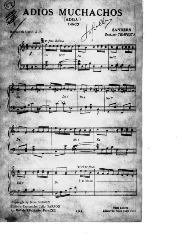 télécharger la partition d'accordéon Adios Muchachos (Adieu) (Orchestration : Tempesta) (Tango) au format PDF