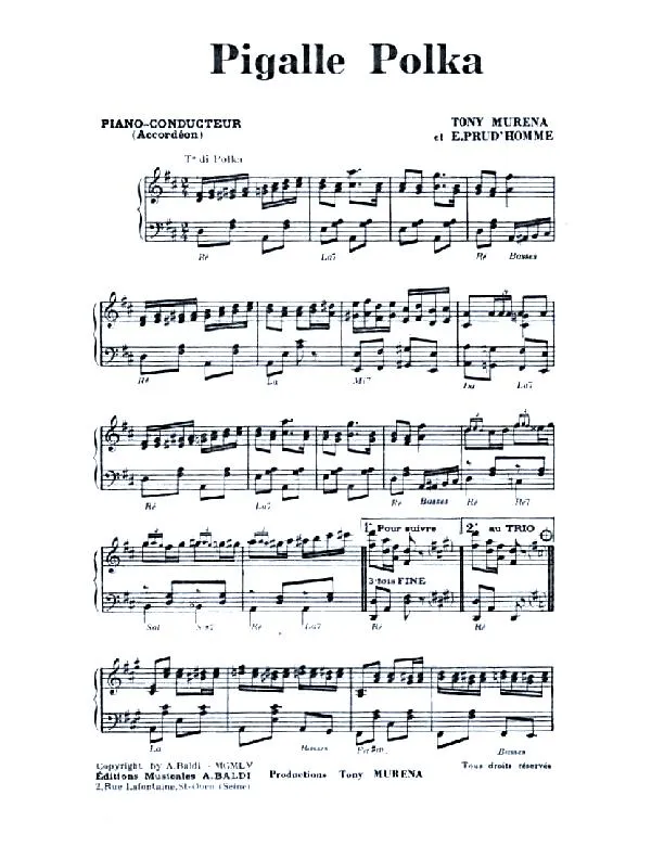 télécharger la partition d'accordéon Pigalle Polka au format PDF