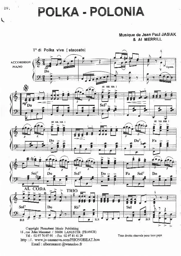 télécharger la partition d'accordéon Polka Polonia au format PDF