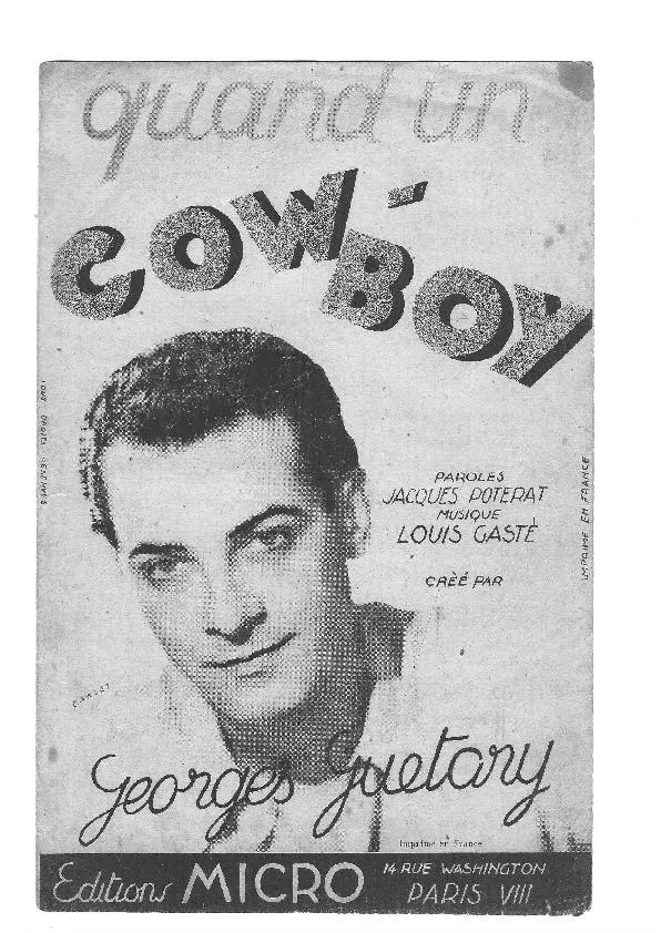 télécharger la partition d'accordéon Quand un cow-boy (Fox Chanté) au format PDF