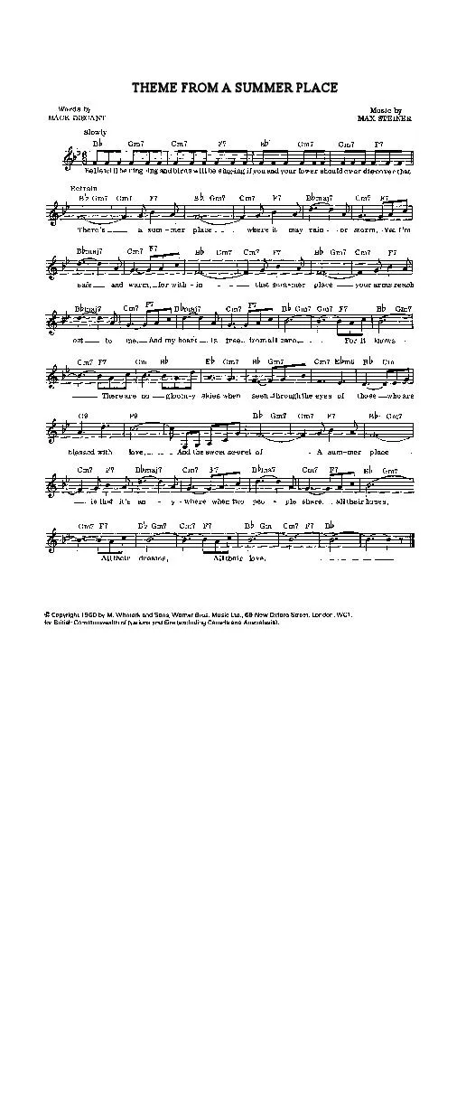 télécharger la partition d'accordéon Theme From A Summer Place au format PDF