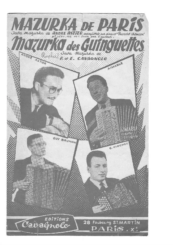 télécharger la partition d'accordéon Mazurka des guinguettes (Java Mazurka) au format PDF