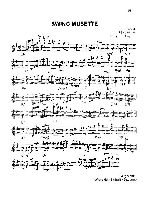 télécharger la partition d'accordéon Swing Musette au format PDF