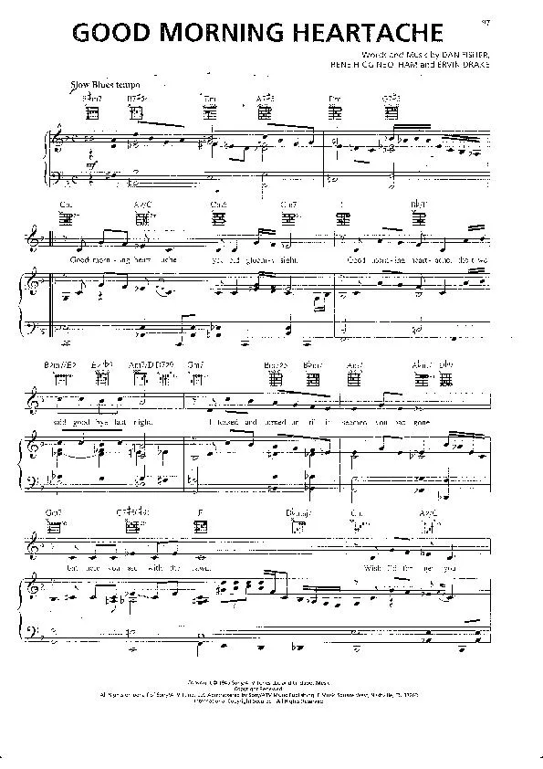 télécharger la partition d'accordéon Good morning heartache (Slow) au format PDF