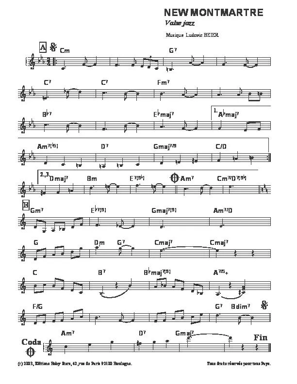 télécharger la partition d'accordéon New Montmartre (Valse Jazz) au format PDF