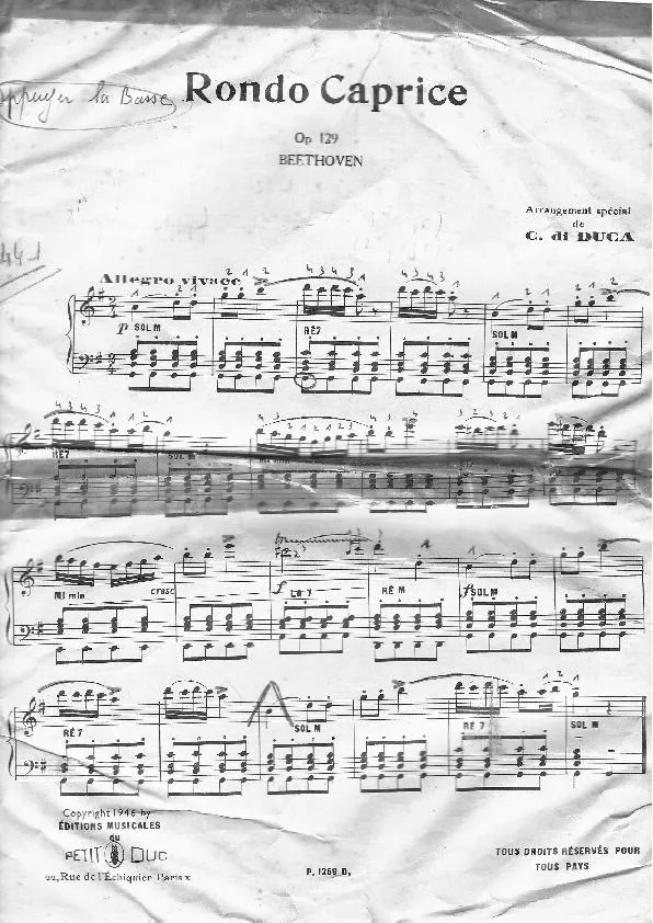 télécharger la partition d'accordéon Rondo Caprice (Op 129 - Beethoven) (Arrangement Camille di Duca) au format PDF
