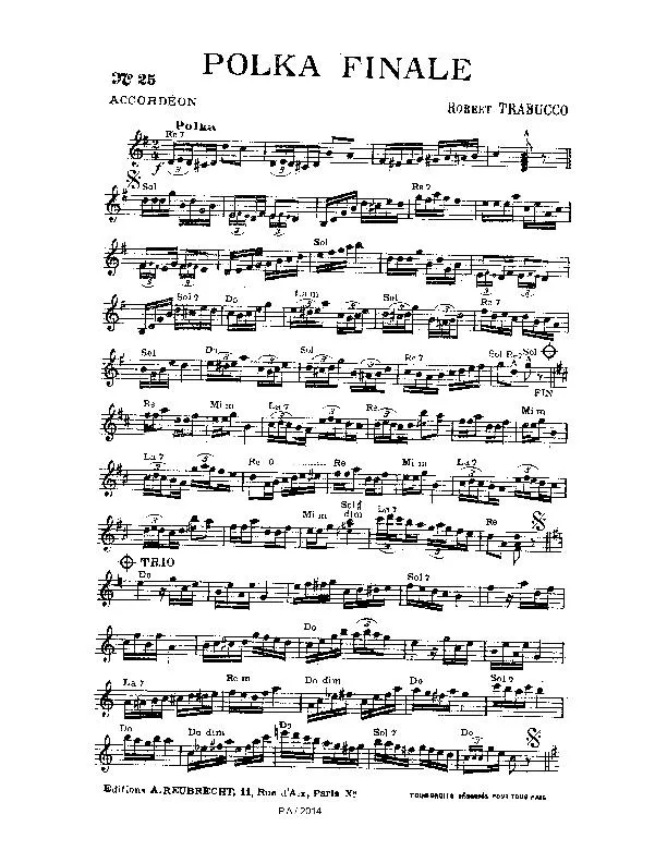 télécharger la partition d'accordéon Polka Finale au format PDF