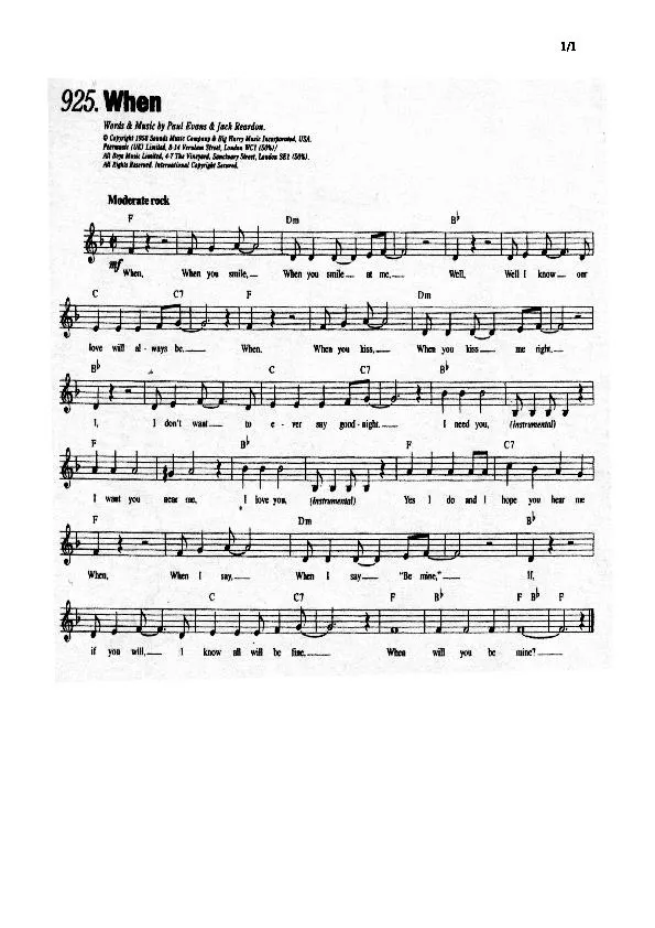 télécharger la partition d'accordéon When (Moderato Rock) au format PDF