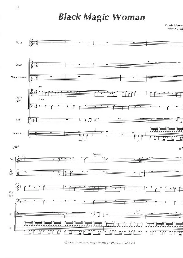 télécharger la partition d'accordéon Black Magic Woman (Orchestration Complète) (Carlos Santana) (Blues Rock) au format PDF