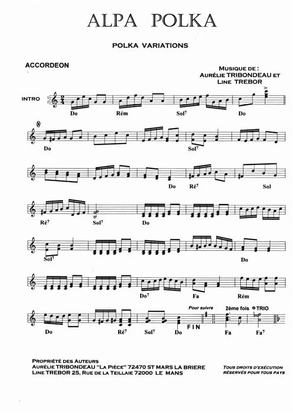 télécharger la partition d'accordéon Alpa Polka au format PDF