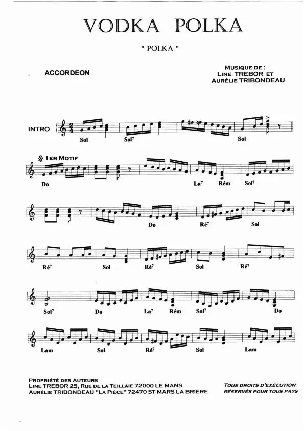 télécharger la partition d'accordéon Vodka Polka au format PDF