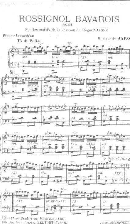 télécharger la partition d'accordéon Rossignol Bavarois (Polka) au format PDF