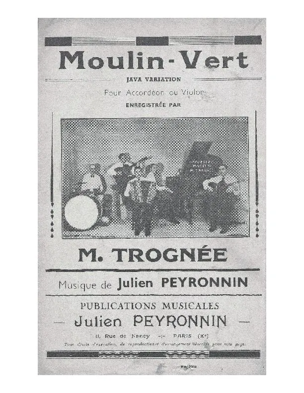 télécharger la partition d'accordéon Moulin Vert (Java Variation) au format PDF