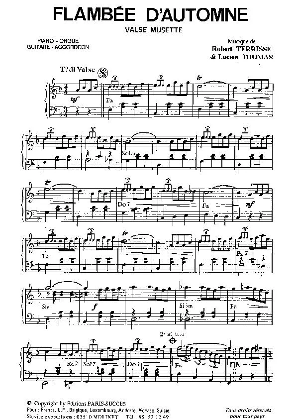 télécharger la partition d'accordéon Flambée d'automne (Valse Musette) au format PDF