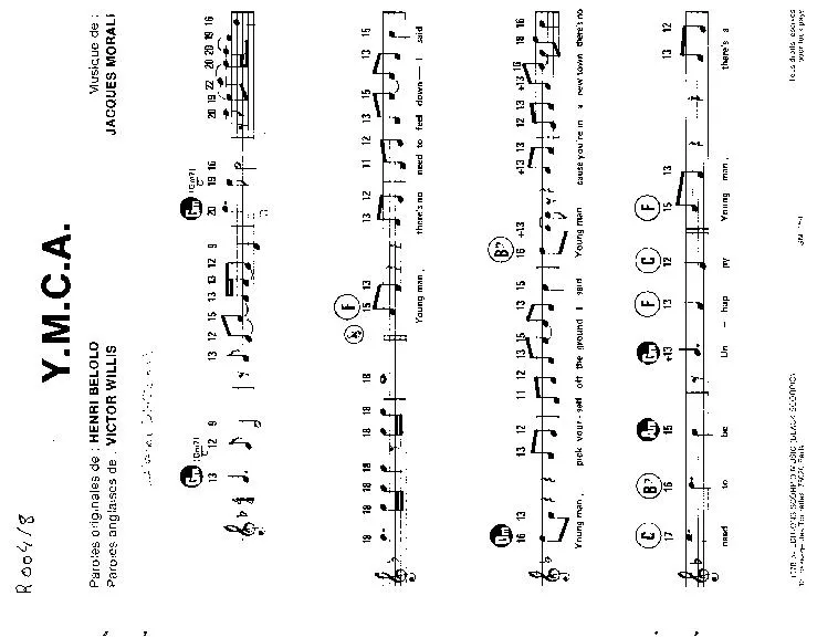 télécharger la partition d'accordéon Y M C A (Chant : Village People) au format PDF