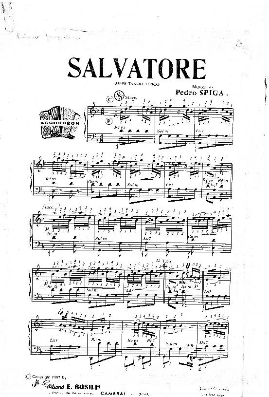 télécharger la partition d'accordéon Salvatore (Tango Tipico) au format PDF