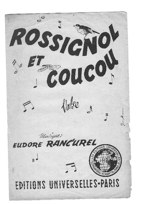 télécharger la partition d'accordéon Rossignol et coucou (Valse) au format PDF