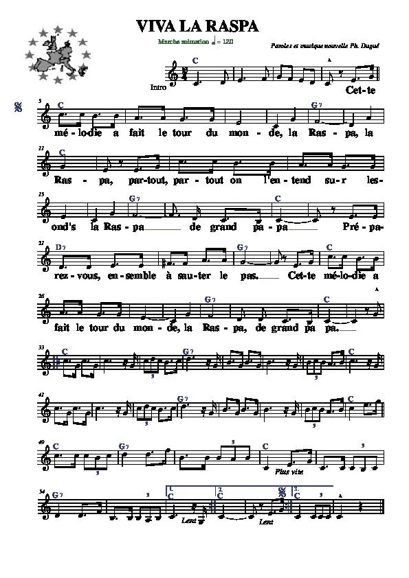 télécharger la partition d'accordéon Viva la Raspa (Marche Animation) au format PDF