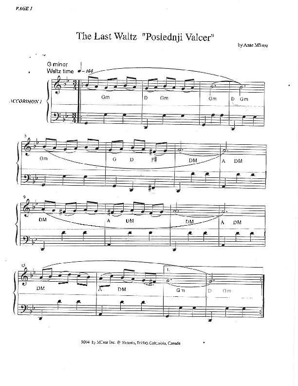 télécharger la partition d'accordéon The Last Waltz (Poslednji Valcer) (Trio d'Accordéons) au format PDF