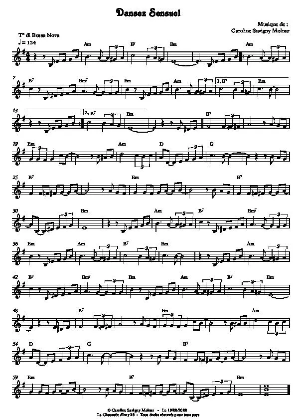 télécharger la partition d'accordéon Dansez Sensuel (Bossa Nova)  au format PDF