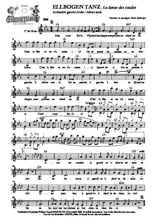télécharger la partition d'accordéon Ellbogen Tanz (La danse des coudes) au format PDF