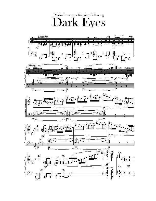 télécharger la partition d'accordéon Dark Eyes (Les yeux noirs)  au format PDF