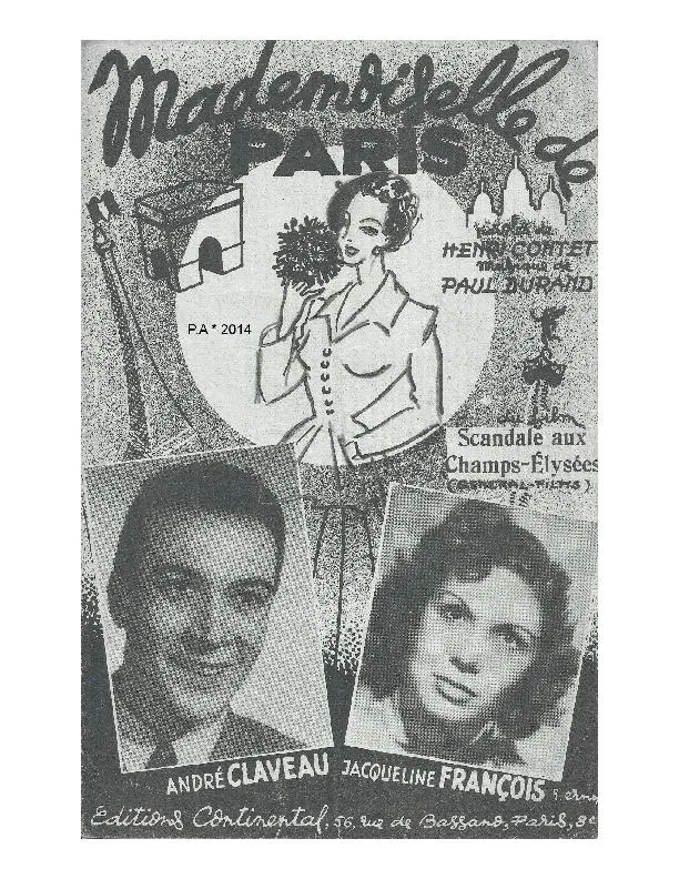 télécharger la partition d'accordéon Mademoiselle de Paris (Chant : André Claveau / Jacqueline François) (Valse Chantée) au format PDF