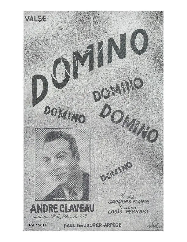 télécharger la partition d'accordéon Domino (Chant : André Claveau) (Valse Chantée) au format PDF