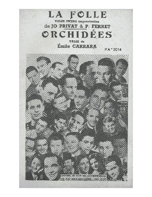 télécharger la partition d'accordéon La Folle (Orchestration Complète) (Valse Swing Improvisation) au format PDF