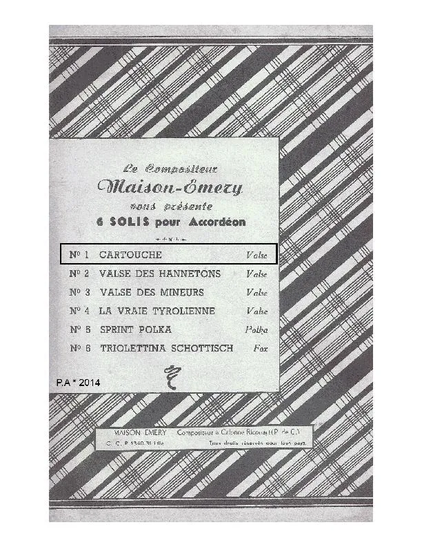 télécharger la partition d'accordéon Cartouche (Valse Musette) au format PDF