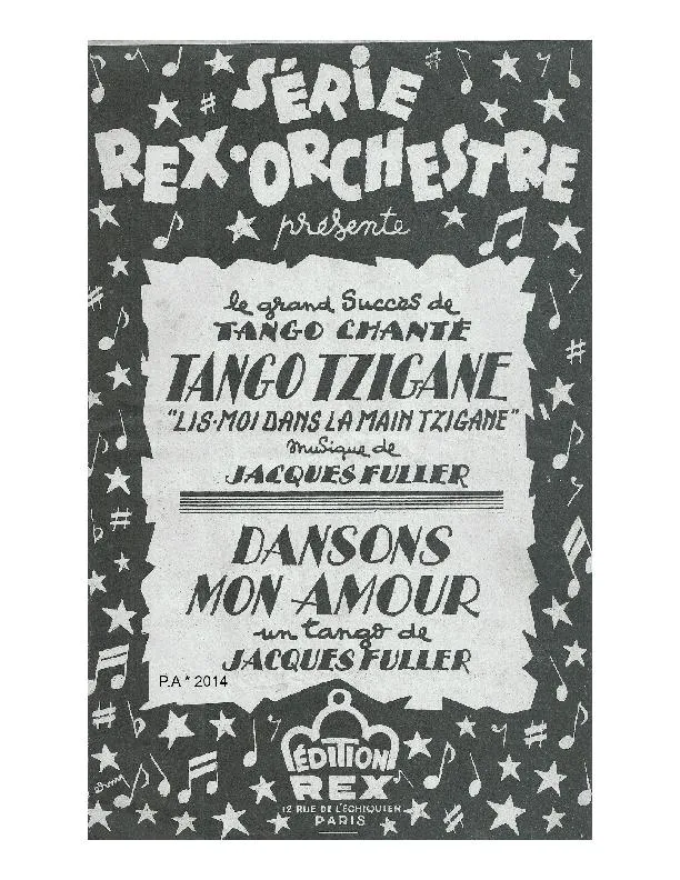 télécharger la partition d'accordéon Tango Tzigane (Lis moi dans la main Tzigane) (Arrangement : Quintin Verdu) au format PDF