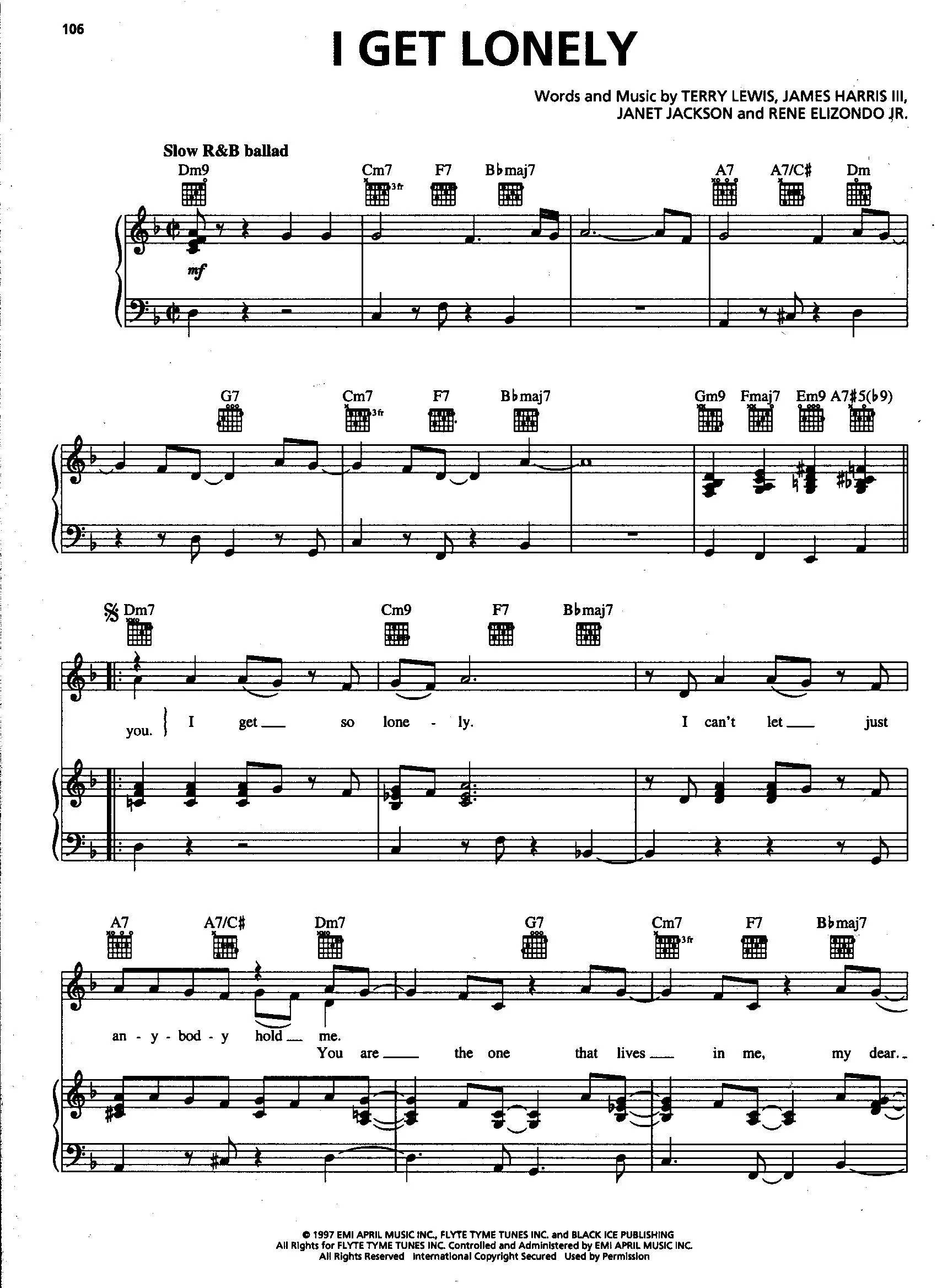 télécharger la partition d'accordéon I get lonely au format PDF