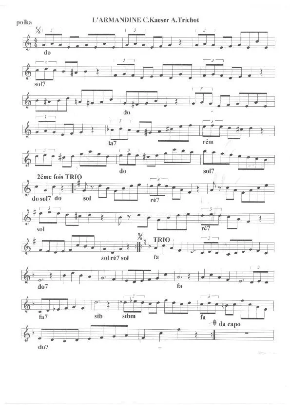 télécharger la partition d'accordéon L'Armandine (Polka) au format PDF