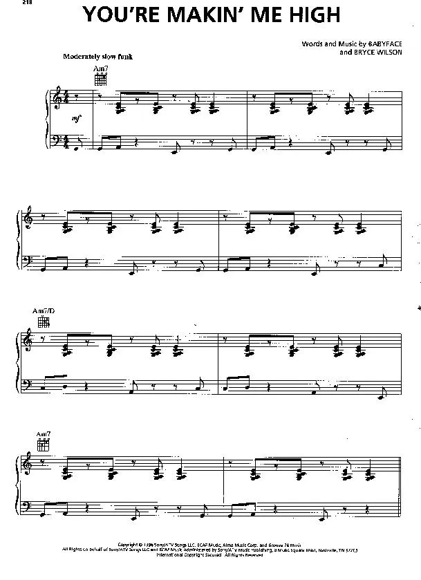 télécharger la partition d'accordéon You're makin' me high au format PDF