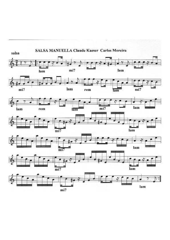 télécharger la partition d'accordéon Salsa Manuella au format PDF