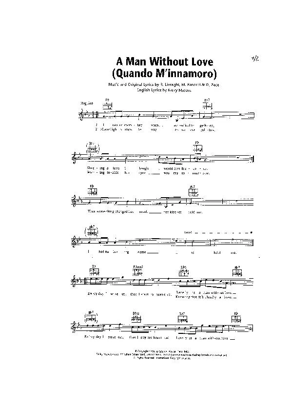 télécharger la partition d'accordéon A Man Without Love (Quando M'innamoro) au format PDF