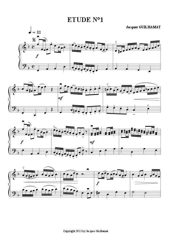 télécharger la partition d'accordéon Etude n°1 au format PDF