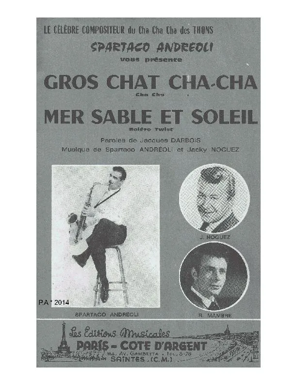 télécharger la partition d'accordéon Mer Sable et Soleil (Boléro Twist) au format PDF