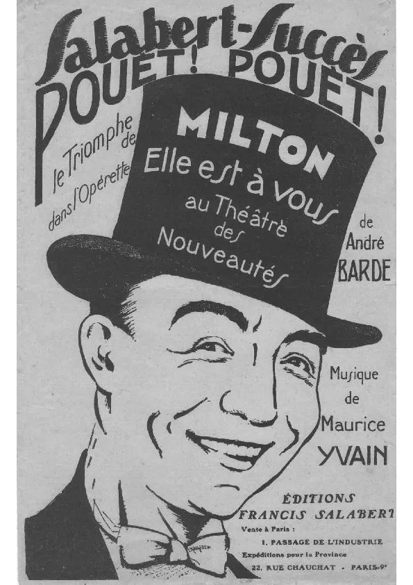 télécharger la partition d'accordéon Pouet Pouet (Jules) (De l 'opérette : Elle est à vous) au format PDF