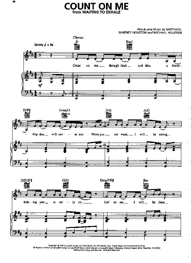 télécharger la partition d'accordéon Count on me (From : Waiting to Exhale ) au format PDF