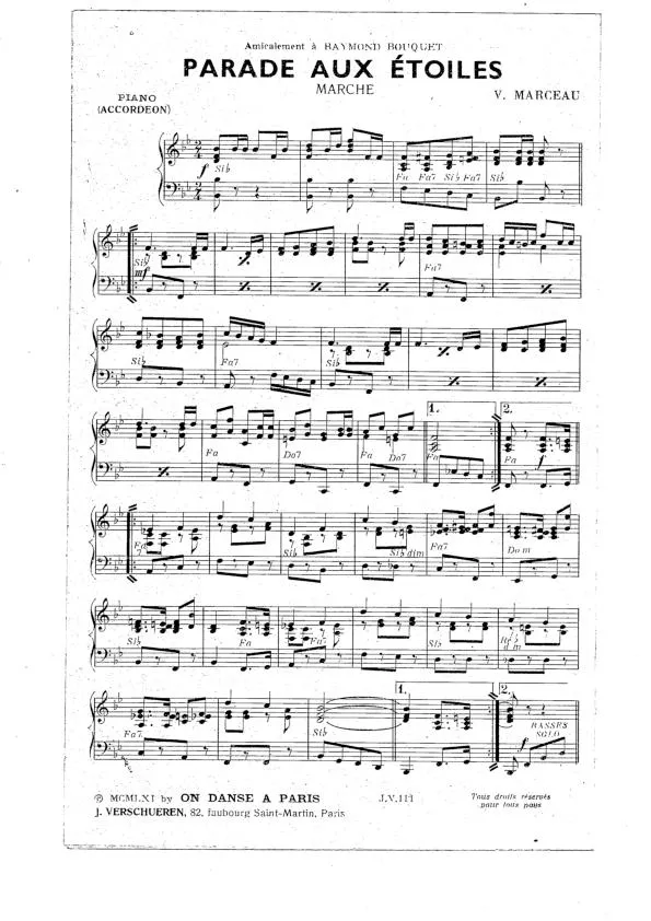 télécharger la partition d'accordéon Parade aux étoiles (Orchestration Complète) (Marche) au format PDF
